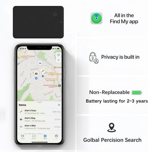 Air Smart Card Wallet Finder Thin Bluetooth Tracker for FindMy APP (iOS Only), Item Locator for Wallet, Luggage Tags in Saudi Arabia