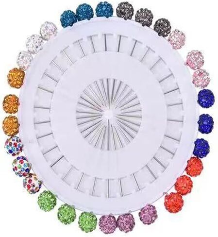 30Pcs Hijab Pins with Safety Caps Muslim Hijab Scarf Pin Rhinestone Ball Brooch Pins for Women in Saudi Arabia