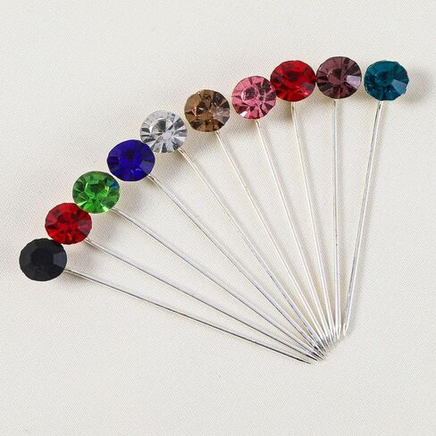 30Pcs Hijab Pins with Safety Caps Muslim Hijab Scarf Pin Rhinestone Ball Brooch Pins for Women in Saudi Arabia