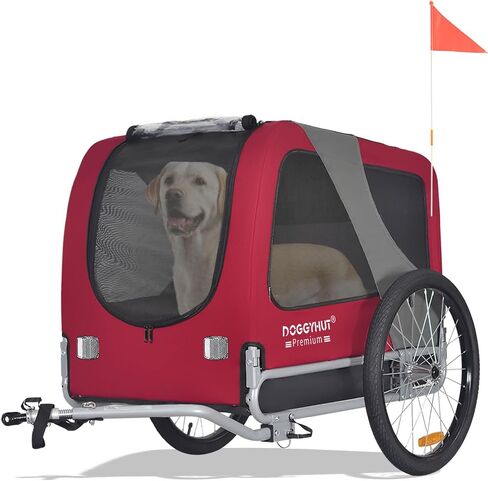 DoggyHut® Premium كبير الدراجات الحيوانات الأليفة للدراجة للكلب المتوسطة أو الكبيرة ، يصل إلى 78 رطلا ، حاملة دراجات الكلاب ، مركز الثقل المنخفض ، إطار قابل للطي سهل in Kuwait