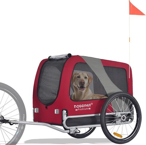 DoggyHut® Premium كبير الدراجات الحيوانات الأليفة للدراجة للكلب المتوسطة أو الكبيرة ، يصل إلى 78 رطلا ، حاملة دراجات الكلاب ، مركز الثقل المنخفض ، إطار قابل للطي سهل in Kuwait