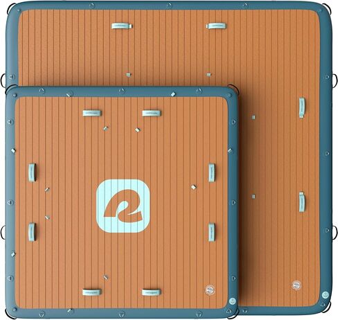 Retrospec Siesta Dock 10 'XL منصة عائمة قابلة للنفخ | رصيف مياه كبير للبحيرات ، حمامات السباحة ، القوارب-قفص الاتهام متعدد الشخصيات عائم الطوف مع مضخة وحقيبة ذات عمل مزدوج in Saudi Arabia