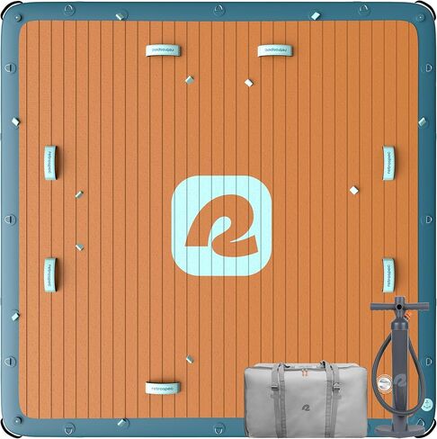 Retrospec Siesta Dock 10 'XL منصة عائمة قابلة للنفخ | رصيف مياه كبير للبحيرات ، حمامات السباحة ، القوارب-قفص الاتهام متعدد الشخصيات عائم الطوف مع مضخة وحقيبة ذات عمل مزدوج in Saudi Arabia