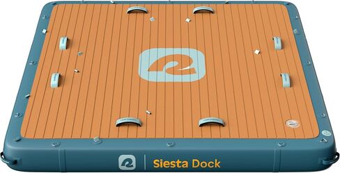 Retrospec Siesta Dock 10 'XL منصة عائمة قابلة للنفخ | رصيف مياه كبير للبحيرات ، حمامات السباحة ، القوارب-قفص الاتهام متعدد الشخصيات عائم الطوف مع مضخة وحقيبة ذات عمل مزدوج in Saudi Arabia