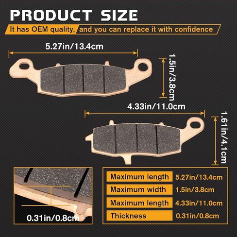 LOCOPOW Brake Pads for Kawasaki Vulcan 1500 2001-2005 / Vulcan 1600 2003-2008 / Vulcan 1700 2009-2014 / ZR7S ZR750 1999-2005 Mean Streak Front and Rear in Saudi Arabia