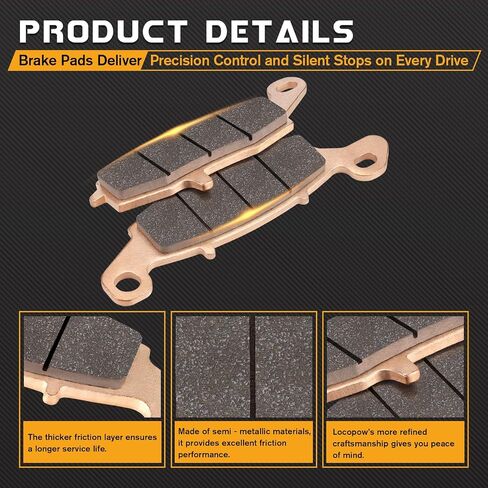 LOCOPOW Brake Pads for Kawasaki Vulcan 1500 2001-2005 / Vulcan 1600 2003-2008 / Vulcan 1700 2009-2014 / ZR7S ZR750 1999-2005 Mean Streak Front and Rear in Saudi Arabia