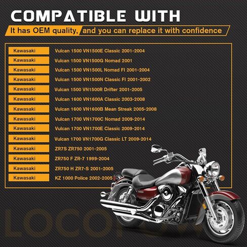 LOCOPOW Brake Pads for Kawasaki Vulcan 1500 2001-2005 / Vulcan 1600 2003-2008 / Vulcan 1700 2009-2014 / ZR7S ZR750 1999-2005 Mean Streak Front and Rear in Saudi Arabia