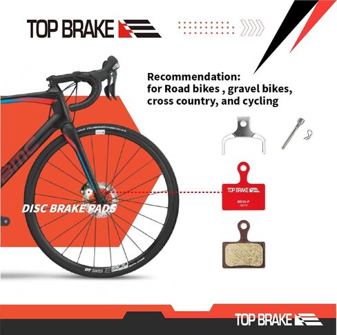 TOP BRAKE Disc Road Bike Brake Pads for Shimano XTR-M9100,Dura Ace R9170, GRX RX400, BR RS305,405,505,805; Tektro HD-R310/R510,TRP-Hylex Flat Mount in Saudi Arabia