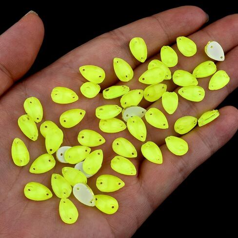 Blinginbox 56pcs Glass Sew On Rhinestones for Crafting,Neon Glass Drop Shape Crystal Sewing Beads Decorations Gems Diamond Stone for Jewelry,Clothes,Shoes,Costume（11 * 18mm,Mixed Neon） in Kuwait