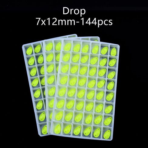 Blinginbox 56pcs Glass Sew On Rhinestones for Crafting,Neon Glass Drop Shape Crystal Sewing Beads Decorations Gems Diamond Stone for Jewelry,Clothes,Shoes,Costume（11 * 18mm,Mixed Neon） in Kuwait