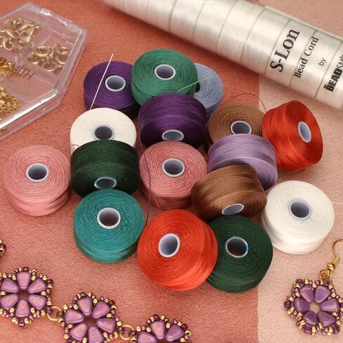 The Beadsmith S-Lon Beadworking Thread – 12-Pack White Color – Size D, .11mm, Tex45, 78 Yard (71.32 Meter) Spools – Used for Stitch, Loom Warping, Off-Loom Netting & Other Beadwork in Saudi Arabia