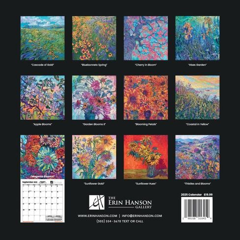 2025 Erin Hanson Calendar Crystal Light Landscapes Fine Art | تقويم الجدار الكبير مع اللوحات الضوئية البلورية الانطباعية النابضة بالحياة | تقويم شهري لمكتب 12 × 24 "ورقة سميكة | الفن بقلم إيرين هانسون in Saudi Arabia