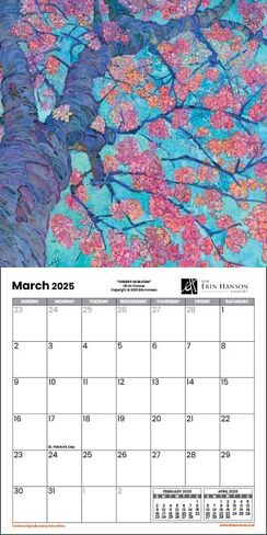 2025 Erin Hanson Calendar Crystal Light Landscapes Fine Art | تقويم الجدار الكبير مع اللوحات الضوئية البلورية الانطباعية النابضة بالحياة | تقويم شهري لمكتب 12 × 24 "ورقة سميكة | الفن بقلم إيرين هانسون in Saudi Arabia