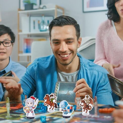 AHALDMaker 40pcs 2 ألوان قواعد مصغرة ، حامل بطاقة لعبة 1 بوصة مع حامل رقم 1.5 مم من ورق الفتحة لجدول زخارف حفلة عيد ميلاد ، سوداء وواضح 20 مم in Saudi Arabia
