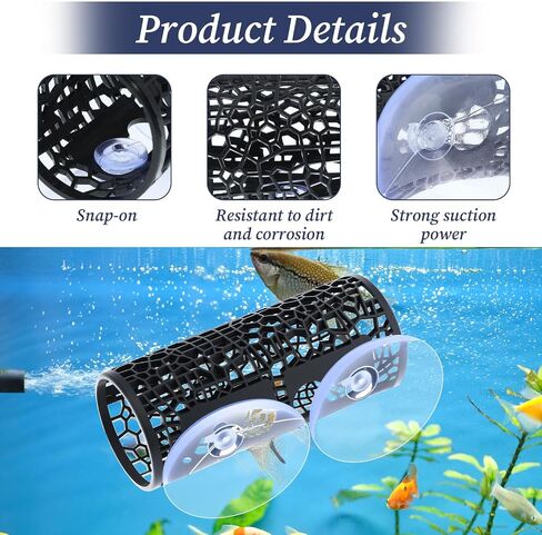 1 Pc Betta Tunnel, Betta Hideout Shrimp Tank Accessories Hammock with Suction Cups, Safe Hollow Hammock Aquarium Decor for Bettas Fish Hide, Play and Rest(Black) in Saudi Arabia