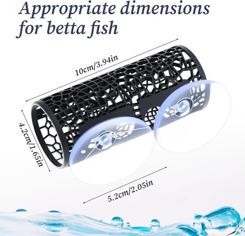 1 Pc Betta Tunnel, Betta Hideout Shrimp Tank Accessories Hammock with Suction Cups, Safe Hollow Hammock Aquarium Decor for Bettas Fish Hide, Play and Rest(Black) in Saudi Arabia