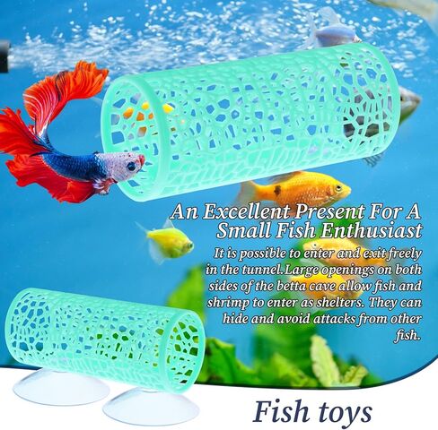 1 Pc Betta Tunnel, Betta Hideout Shrimp Tank Accessories Hammock with Suction Cups, Safe Hollow Hammock Aquarium Decor for Bettas Fish Hide, Play and Rest(Black) in Kuwait