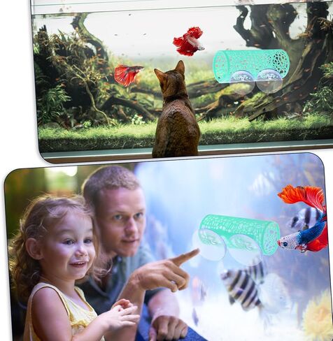 1 Pc Betta Tunnel, Betta Hideout Shrimp Tank Accessories Hammock with Suction Cups, Safe Hollow Hammock Aquarium Decor for Bettas Fish Hide, Play and Rest(Black) in Kuwait