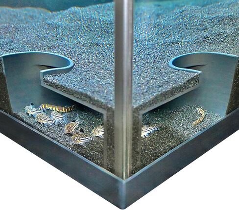Aquarium Underground Two Hole Corner Cave | Viewing Fish & Shrimp Tunnel | Fish Tank Undergravel Hide Decor Decoration Hideout Perfect For Corydora Catfish, Kuhli Loach, Pleco, Betta Fish in Kuwait
