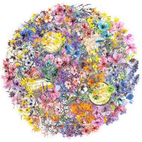 300Pcs Transparent Flower Stickers, Cute Vintage Floral Sticker for Scrapbooking, Small Wildflower Stickers for Water Bottles, Crafts, Card Making