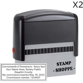 Pennsylvania Notary Grey Stamp Self Inking | Printy 4913, 2.3x0.81 Inch Rectangular Prints | Pennsylvania (Stamp)