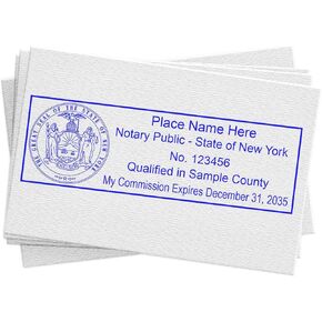 Premium Rectangular Self-Inking NY Notary Public Stamp - State Board Compliant, Ideal for New York Notary - Notarial Stamp for New York, 7/8 x 2-1/4 - Essential Tool for NY Notary Professionals