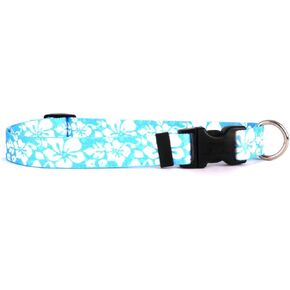 Yellow Dog Design Island Floral Blue Dog Collar 3/8" Wide and Fits Neck 8 to 12", X-Small