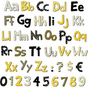 134 Pcs Bee Bulletin Board Letters Decoration Bee Themed Classroom Alphabet Cutouts Numbers Punctuation Symbol Set Hive Sunflower Letters for Back to School Kindergarten Preschool Door