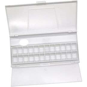 ARTIBETTER Empty Watercolor Paint Box with Lid Clamshell Palette for Art Supplies for Mixing Colors and Keeping Your Workspace Tidy for Adults and Artists
