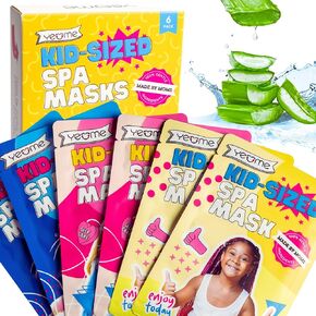 Kid-Sized Face Masks for Girls Skin Care - Fun Sleepover Activity, Great for Kids Spa Day Supplies Kit, Mommy Daughter Time, Girly Girl Stuff at Birthday Party | Extra Gentle Formula, (6-Pack)