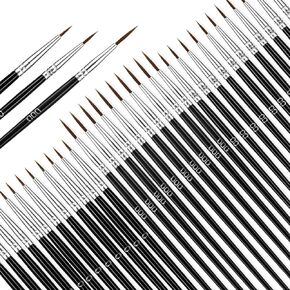 90Pcs Thin Detail Paint Brushes Paint Brushes Fine Tip Thin Paints by Number Brush for Painting Small Painting Brush for Crafts (Black)
