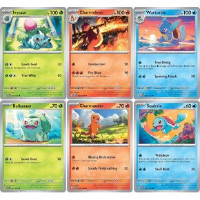 Ivysaur Chamander Squirtle Charmeleon - Pokemon 151-6 Card Lot - 002/165-008/165