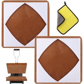 2 Pcs Heat Press Platen Cover 15 x 15 Inch, Non-Stick High Temperature Reusable Platen Wrap Cover, for Sublimation Heat Pressing Machine Plate from Scratches, Residue