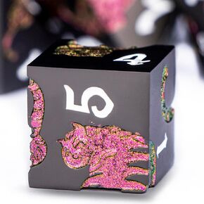 Metal DND Cat Dice 7PCS Polyhedral RPG Dice Set with Gift Case for Dungeons Dragons Role Playing Game, D and D Dice D6 D8 D10 D12 D20 D% (Grey Blue)
