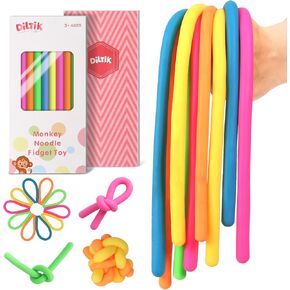 10 Pack Sensory Autism Toys for Kids – Colorful Stretchy Sensory Strings for Kids with Autism, ADHD, Anxiety – Durable Sensory Toys in Gift Box for Boys & Girls, Travel & Classroom Use - Smooth
