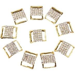 vingol 3PCS 15x12mm Bikini Swimwear Connectors Metal Rhinestone Buckle Clips for Scarf Clothes DIY Belt Bag Decoration