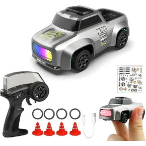 MiniRC Drift Car 1:64 2.4GHz Full Proportional Remote Control Car 4WD High Speed Race Car with Lights Racing Tires RC Model Cars Gift for Adults Kids Boys Girls