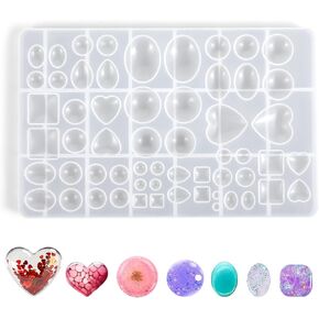 Resin Jewelry Molds, Jewelry Casting Molds, Silicone Molds for Epoxy Resin, Pendant Mold for DIY Artcraft Project, Gem Pendant, Earring, Necklace Making (Large)