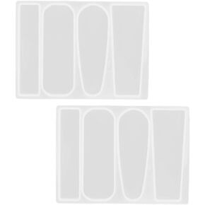2Pcs Silicone Resin Molds for Hair Clip Making Silicone Casting Tools for Resin Art, Kids Girl Women DIY Barrette Pendant Keychain(Model C)