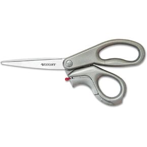 Westcott E,Z Open Straight Shears, Box Opening Blade in Handle, 8 Inches (13529)