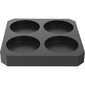 Nelyrho Graphite Ingot Mold, 3.74" x 3.74" x 0.55", 1.57" Round Coin Mold, High Purity for Gold Silver Copper Metal Casting Refining DIY Projects