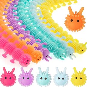 24 Pcs Fidget Worm Stretchy Strings Toy Colorful Fidget Sensory ADD, ADHD or Autism, Relaxing Toys(9.8 Inches,Colorful Worm)