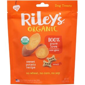 Riley's Organics - Sweet Potato - 5 oz Small Biscuits - Human Grade Organic Dog Treats - Resealable Bag