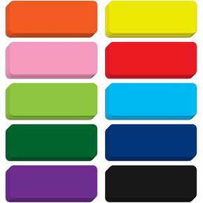 Dry Erase Magnetic Labels 60 Pcs Colorful Magnets - 3.2x1.2inches, Best for Classroom, Home, Kitchen, Office & Craft – Reusable Magnetic Dry Erase Labels with Strong Adhesion in 10 Colors