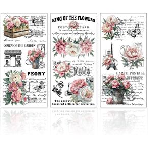 GLOBLELAND 4 Sheets Lavender Flowers Furniture Transfer 6x12inch Butterfly and Bee Rub on Transfer Sticker UV Self-Adhesive Wall Art Craft for Bedroom Living Room Desk Table Decoration