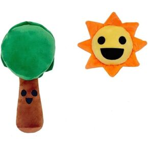 Music Game Cartoon Plush,10in Tree and Sun Music Game Plush Throw Pillows for Home, Bedding Room Decor,Stuffed Figure Doll (Tree+Sun)