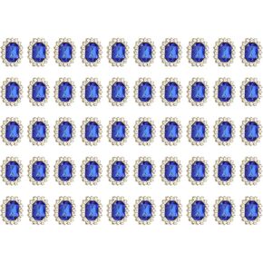 PATIKIL 50Pcs Rhinestone Embellishments, Handcraft Crystal Rhinestone Button Charms Gold Base Gems Red Rhinestones for Crafting Clothing Jewelry Making