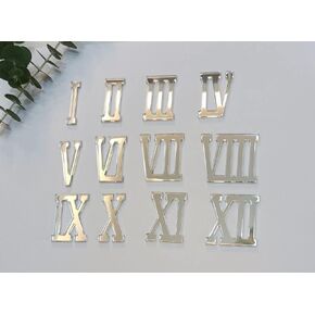 12pcs Acrylic Roman Numerals,Mirrored Cutouts Acrylic Numerics for Clock,Ornaments Craft Decoration (Black)