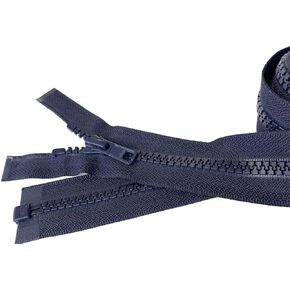 YKK #5 Molded Vislon Deep Navy Medium Weight Jacket Separating Zipper - Choose Your Length - Color: Deep Navy #058 - Made in The United States (1 Zipper Per Pack) (26" Inches)