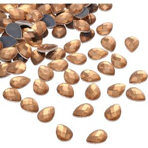 PATIKIL Acrylic Teardrop Gems, 50 Pcs 14x10mm Flat Back Teardrop Rhinestones Plastic Gems for Jewelry Making DIY Craft, Purple